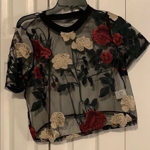 Brand New Mesh Floral Top